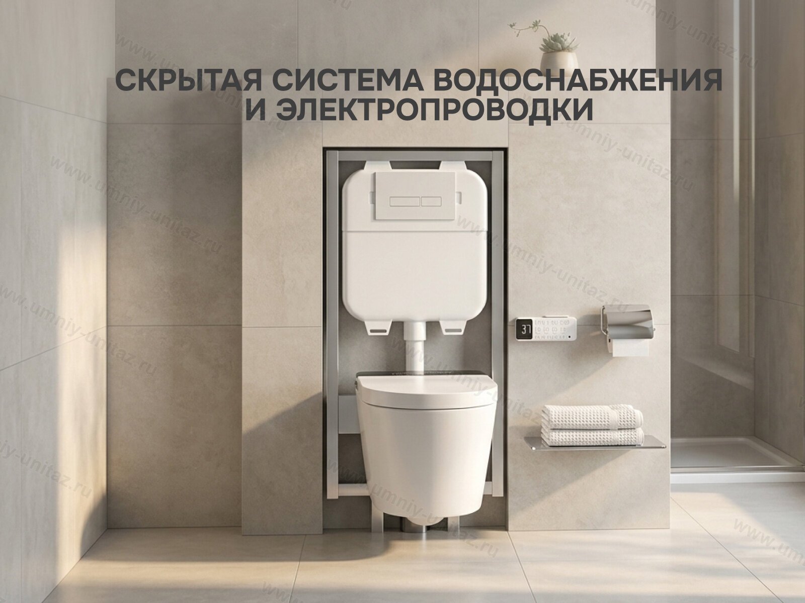 Подвесной умный унитаз Meishida 955C с биде и русским голосом — фото 12