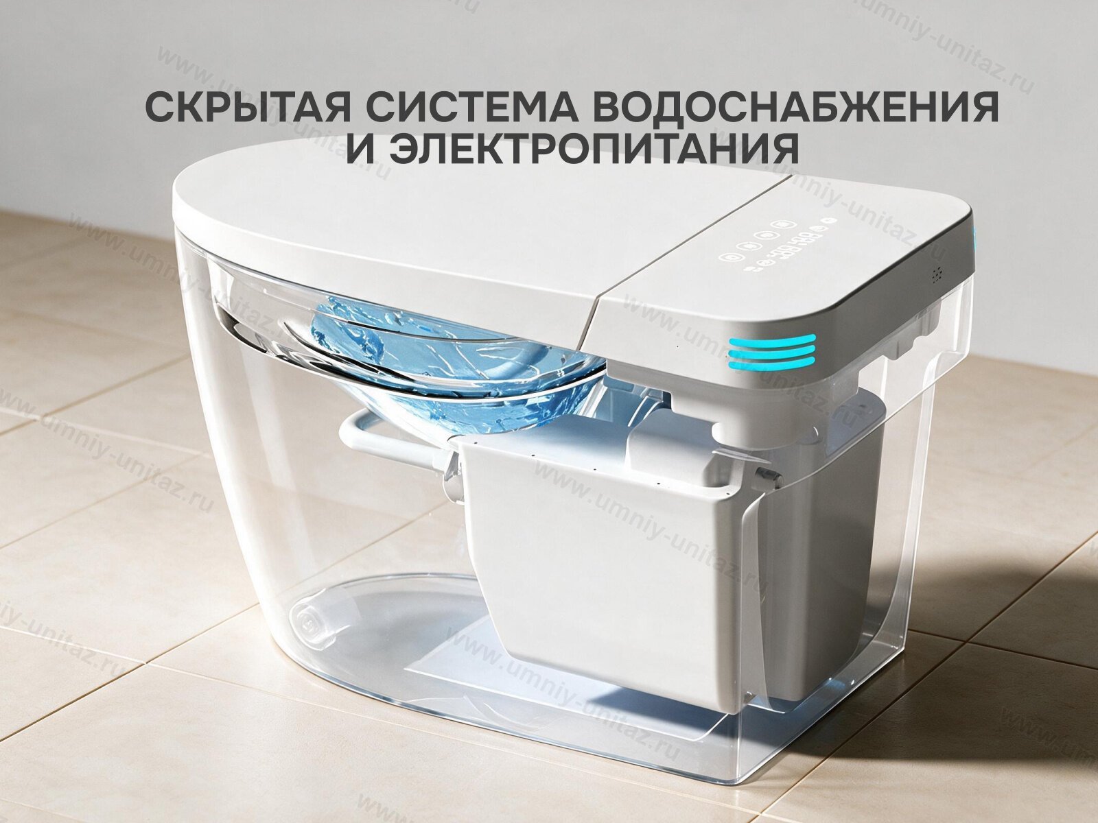 Напольный умный унитаз Meishida 200SHP с биде и автоматическим смывом — фото 10
