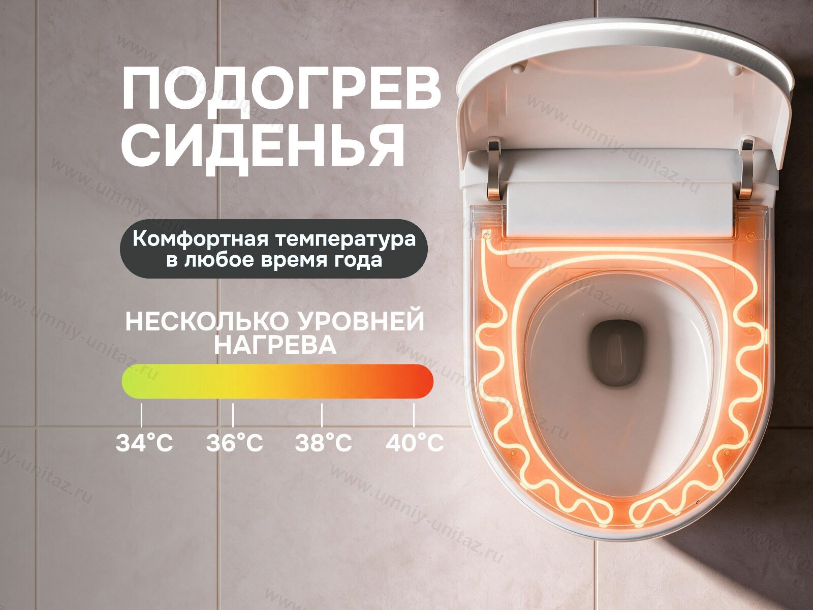 Напольный умный унитаз Meishida 200SHP с биде и автоматическим смывом — фото 4