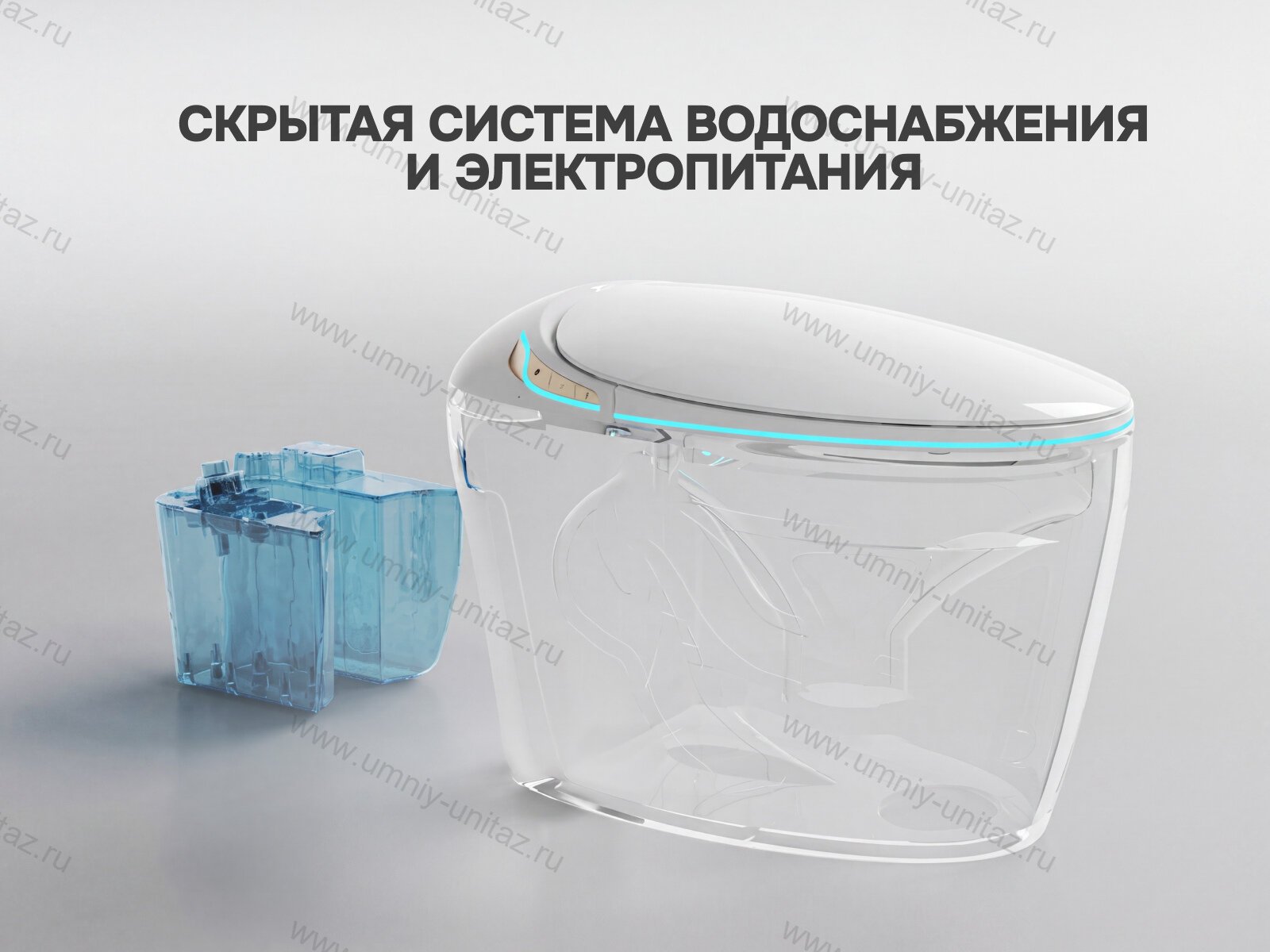 Умный унитаз Meishida 820 с биде, автосмывом, подогревом, сушкой и УФ-стерилизацией 820F — фото 11