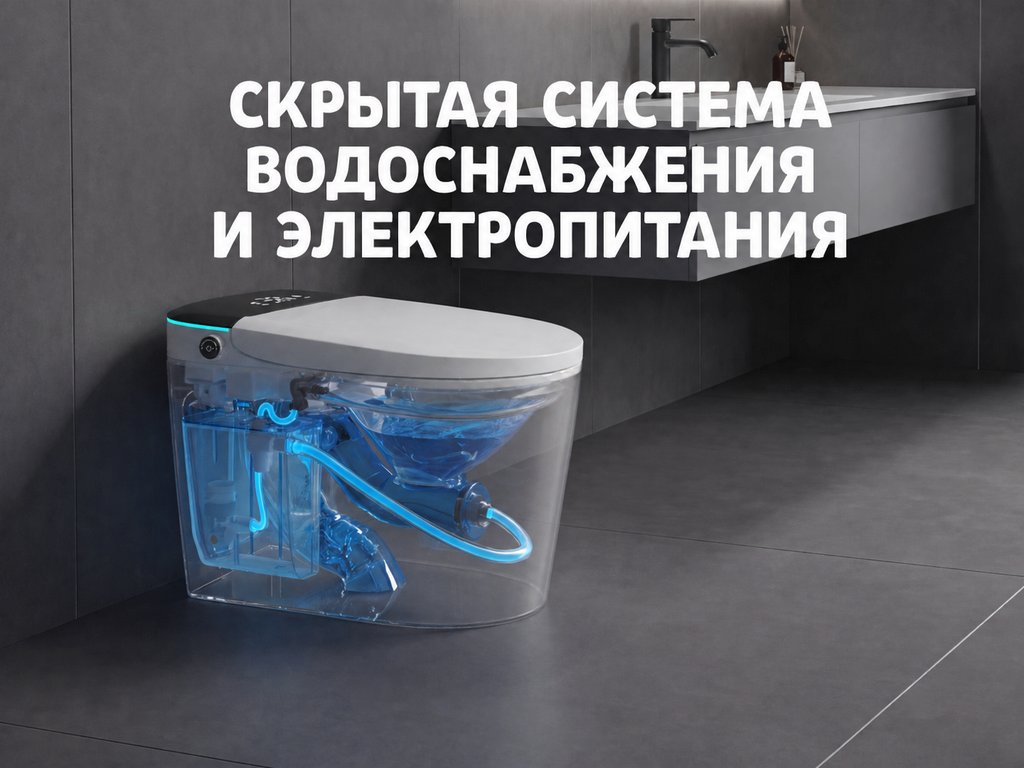 Напольный импульсный умный унитаз Meishida 951F с биде и встроенным бачком — фото 4