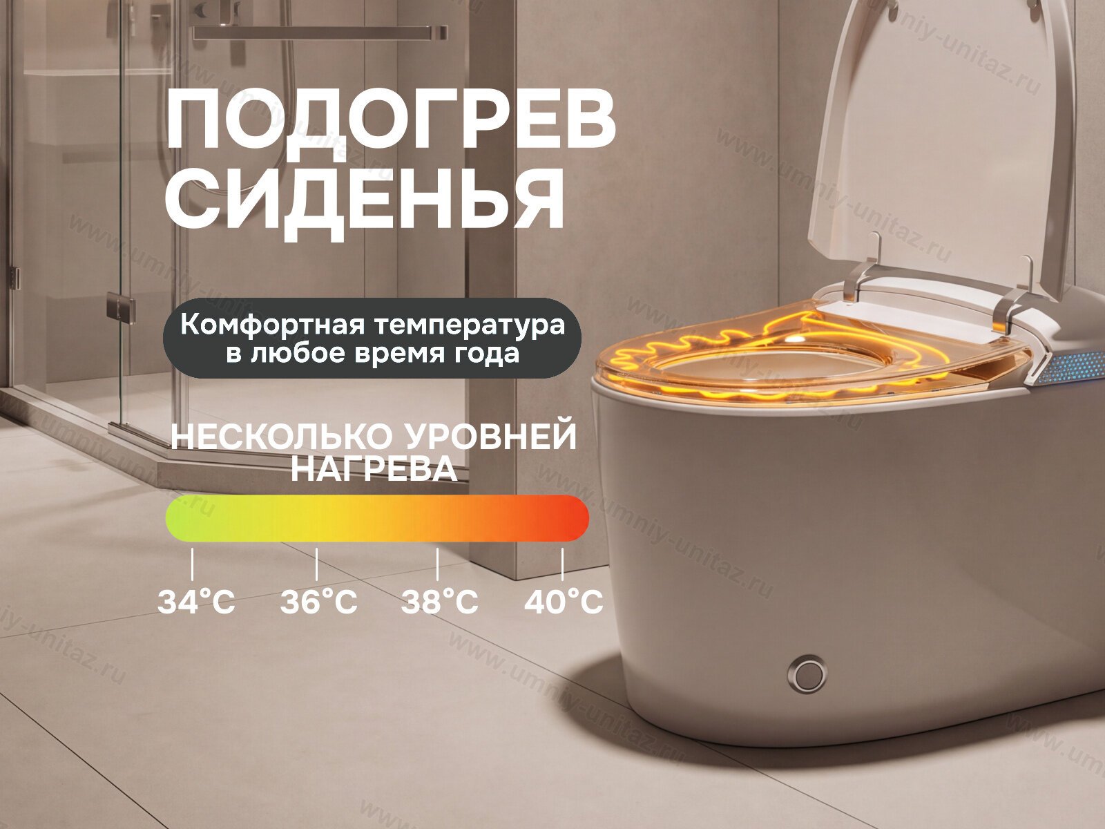 Напольный умный унитаз Meishida E5F с биде, УФ-стерилизацией и русским голосом — фото 4