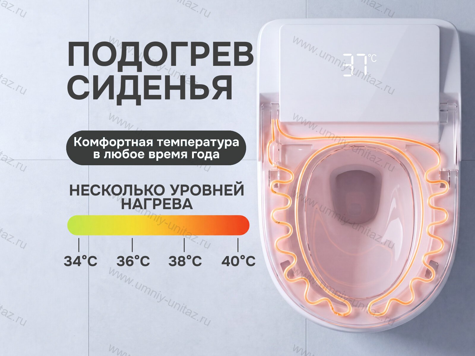 Напольный умный унитаз Meishida 619 с биде, УФ-стерилизацией и ароматизацией 619C — фото 7